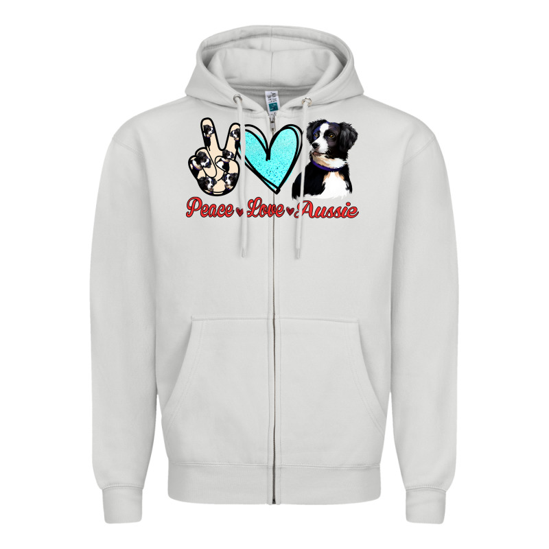 Peace Love Aussie Zipper Hoodie by Jasminsmagicworld | Teevron