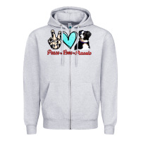 Heather Grey Peace Love Aussie Zipper Hoodie - Jasminsmagicworld
