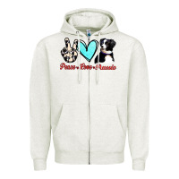 Oatmeal Heather Peace Love Aussie Zipper Hoodie - Jasminsmagicworld