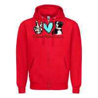 Red Peace Love Aussie Zipper Hoodie - Jasminsmagicworld