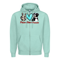 Seafoam Peace Love Aussie Zipper Hoodie - Jasminsmagicworld