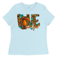 Baby Blue Love Fall Y'all Ladies Tee - CowhideDigitalArt