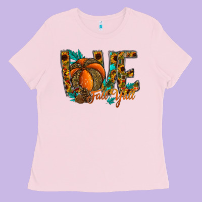 Love Fall Y'all Ladies Tee Designed By Cowhidedigitalart
