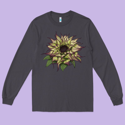 Sun   Fill Purple Sunflower Long Sleeve Tee Designed By Lillyallendesigns