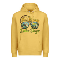 Antique Gold boat waves sun rays lake days Premium Hoodie - BarkalooDesign
