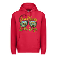 Cardinal boat waves sun rays lake days Premium Hoodie - BarkalooDesign