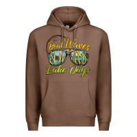 Chestnut boat waves sun rays lake days Premium Hoodie - BarkalooDesign