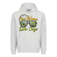Dove Grey boat waves sun rays lake days Premium Hoodie - BarkalooDesign