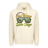 Sandshell boat waves sun rays lake days Premium Hoodie - BarkalooDesign