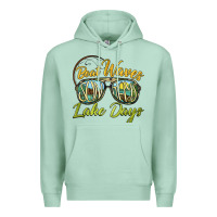 Seafoam boat waves sun rays lake days Premium Hoodie - BarkalooDesign