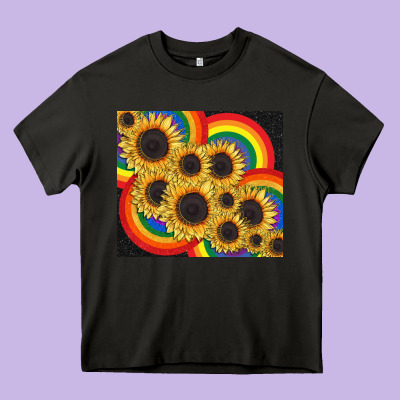 Pride Sunflower Tumbler Heavy Core Tee Designed By Fadigitalartstudio