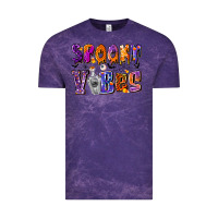 Cloud Purple Spooky Vibes Vintage Tee - CowhideDigitalArt