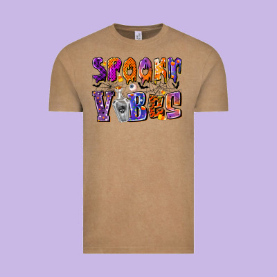 Spooky Vibes Vintage Tee Designed By Cowhidedigitalart