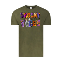 Vintage Olive Spooky Vibes Vintage Tee - CowhideDigitalArt
