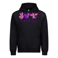 Black Peace Love Dragons Urban Hoodie - RanaPortraitStore
