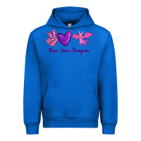 Cobalt Peace Love Dragons Urban Hoodie - RanaPortraitStore