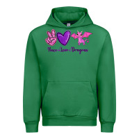 Emerald Peace Love Dragons Urban Hoodie - RanaPortraitStore