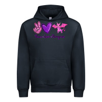Navy Peace Love Dragons Urban Hoodie - RanaPortraitStore