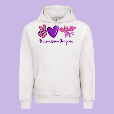 Peace Love Dragons Urban Hoodie Designed By Ranaportraitstore