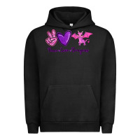 Pigment Black Peace Love Dragons Urban Hoodie - RanaPortraitStore