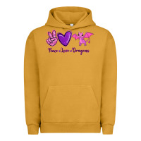 Pigment Peanut Butter Peace Love Dragons Urban Hoodie - RanaPortraitStore