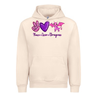 Sandshell Peace Love Dragons Urban Hoodie - RanaPortraitStore