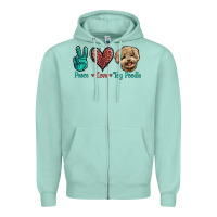 Seafoam Peace Love Toy Poodle Zipper Hoodie - Jasminsmagicworld