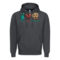Smoke Peace Love Toy Poodle Zipper Hoodie - Jasminsmagicworld