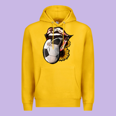 Soccer Tongue Premium Hoodie Designed By Jasminsmagicworld
