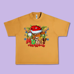 Mooey Christmas Urban Heavy Tee Designed By Cowhidedigitalart