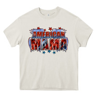 Cream American Mama Mother's Day Heavy Core Tee - FaDigitalArtStudio