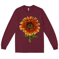 Burgundy The  Sunflower Long Sleeve Tee - LillyAllenDesigns