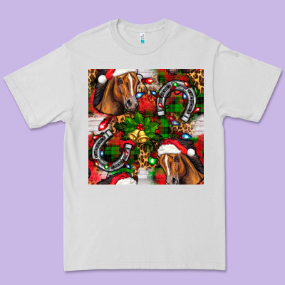 Christmas Horse Leopard Premium Tee Designed By Fadigitalartstudio