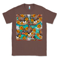 Chestnut chicken with eggs and sunflowers seamles pattern Classic Tee - FaDigitalArtStudio