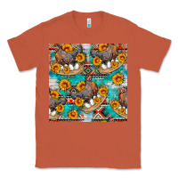 Copper chicken with eggs and sunflowers seamles pattern Classic Tee - FaDigitalArtStudio
