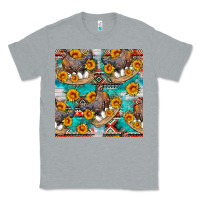 Heather Grey chicken with eggs and sunflowers seamles pattern Classic Tee - FaDigitalArtStudio