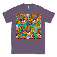 Lavender chicken with eggs and sunflowers seamles pattern Classic Tee - FaDigitalArtStudio