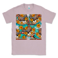 Lilac chicken with eggs and sunflowers seamles pattern Classic Tee - FaDigitalArtStudio