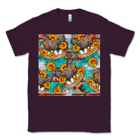 Plum chicken with eggs and sunflowers seamles pattern Classic Tee - FaDigitalArtStudio