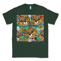 Sports Green chicken with eggs and sunflowers seamles pattern Classic Tee - FaDigitalArtStudio