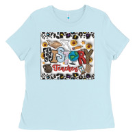 Baby Blue Histtory Teacher Ladies Tee - CowhideDigitalArt