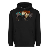 Black gemstone bison Heavyweight Hoodie - RanaPortraitStore