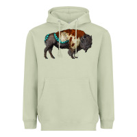Matcha gemstone bison Heavyweight Hoodie - RanaPortraitStore