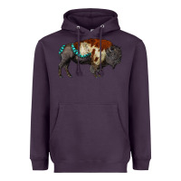 Plum gemstone bison Heavyweight Hoodie - RanaPortraitStore