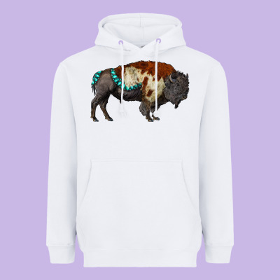 Gemstone Bison Heavyweight Hoodie Designed By Ranaportraitstore