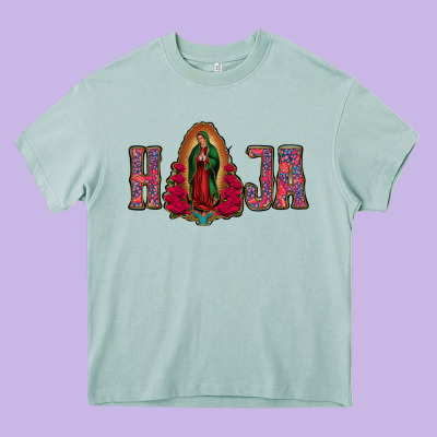 Hija Lady Of Guadalupe Heavy Core Tee Designed By Jasminsmagicworld