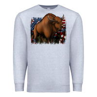Heather Grey American Bison Premium Sweatshirt - Jasminsmagicworld