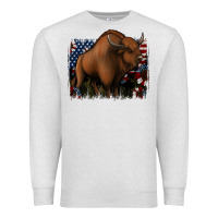 Oatmeal Heather American Bison Premium Sweatshirt - Jasminsmagicworld