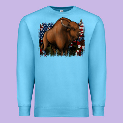 American Bison Premium Sweatshirt Designed By Jasminsmagicworld