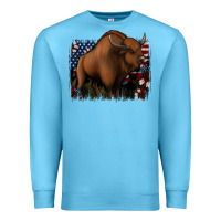 Ocean Blue American Bison Premium Sweatshirt - Jasminsmagicworld